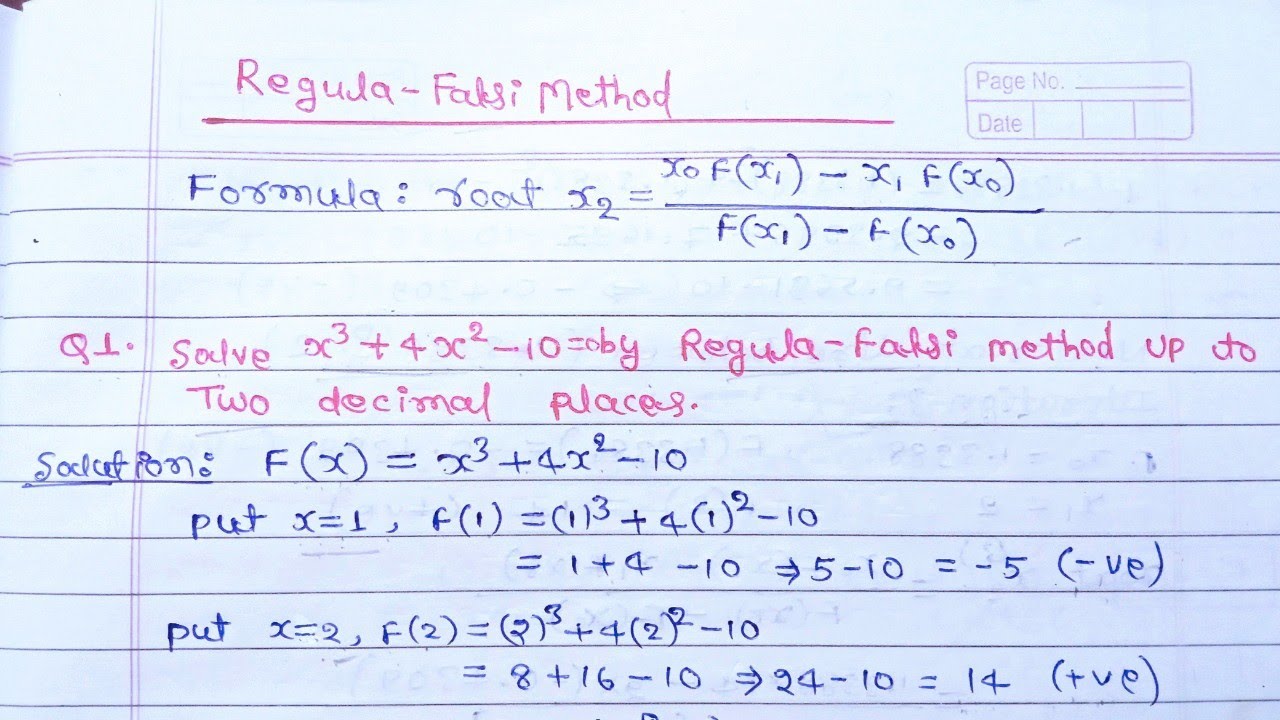 Regula falsi method |lec-1| numerical method | numerical technique ...