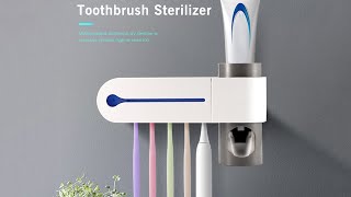Uv Light Toothbrush Holdersterilizer With Toothpaste Dispenser Quirkyfy
