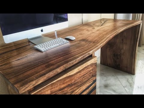 How to make a table. Live edge modern epoxy desk.