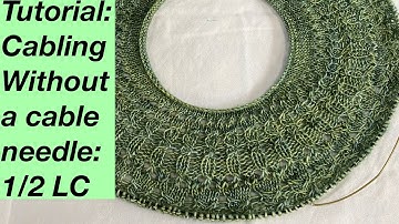Cabling without a cable needle - 1/2 LC - One Over Two Left across - Knitting Tutorial