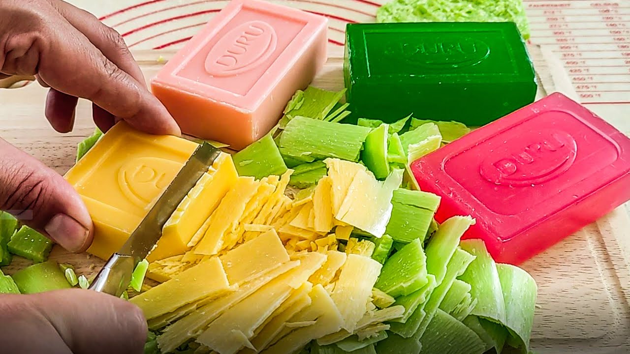 ASMR cutting dray soap on table ASMR horizontal cutting of dry soap ASMR SOAP OPENING HAUL