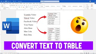 How to Convert Text to Table in MS Word | Easy Tutorial Net Worth