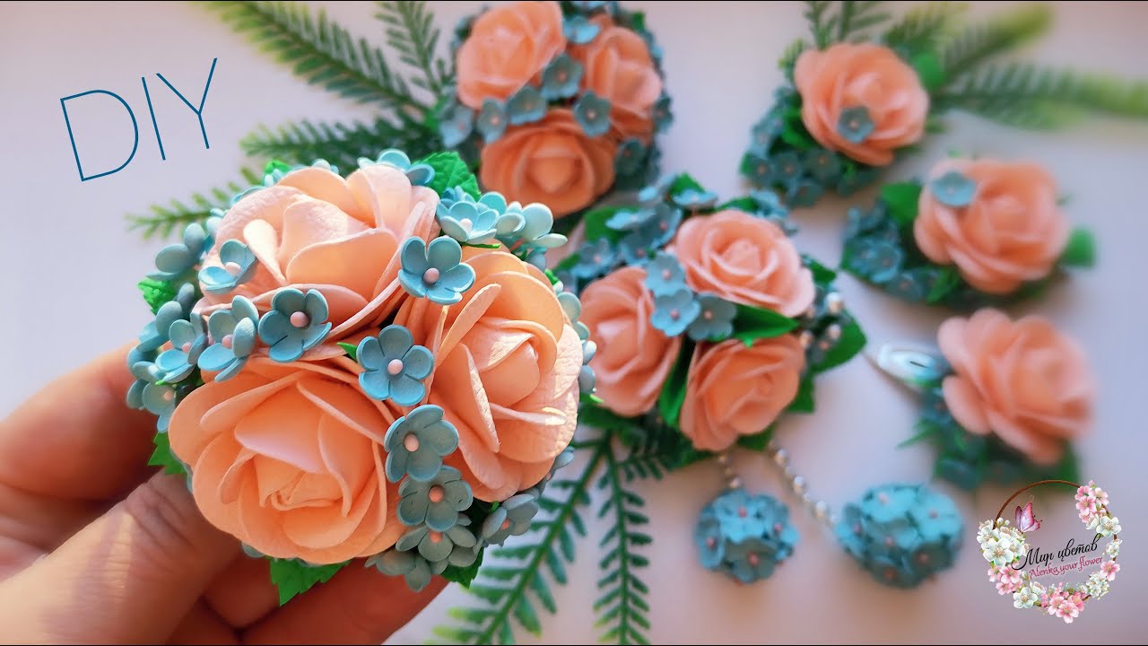 🌷ВЕСНА 2022!!!!🌷Цветы из фоамирана. Резиночки 🌷🌿🌷Заколочки