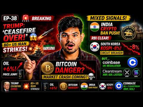 Trump "Ceasefire OVER!" US-Iran War Escalates! 80+ Targets! + South Korea -8% + India Crypto BAN?