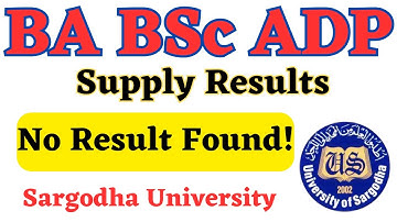BA BSc ADP Supply Results Not Found Sargodha University - ADA ADS ADC Supply Results UOS