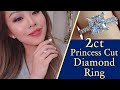 How She Rewarded Herself with a Non-Engagement Ring | 2ct Princess Cut Pave Diamond Ring