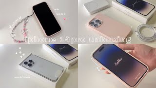 iphone 14 pro unboxing ✨ (silver) aesthetic mag safe accessories, cute games + productivity apps