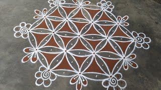 Purattasi madham kolam / amazing flowers rangoli/ easy padi kolam / 9*5 dots