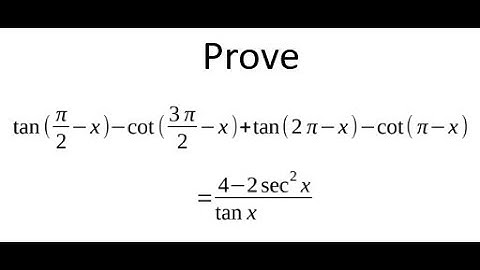 Grade 12 Advanced Functions - Proving Trig Identity (ch 7.4)