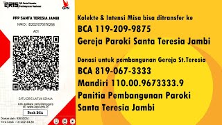 Misa Kudus Sabtu 04 Mei 2024  17.30 WIB Paroki St.Teresia Jambi