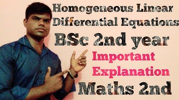 BSc 2nd year| maths 2|Very Important|Homogeneous Linear differential equations