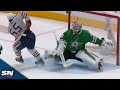 Stars&#39; Jake Oettinger Makes Ridiculous Pad Save To Keep Game 1 Tied Late