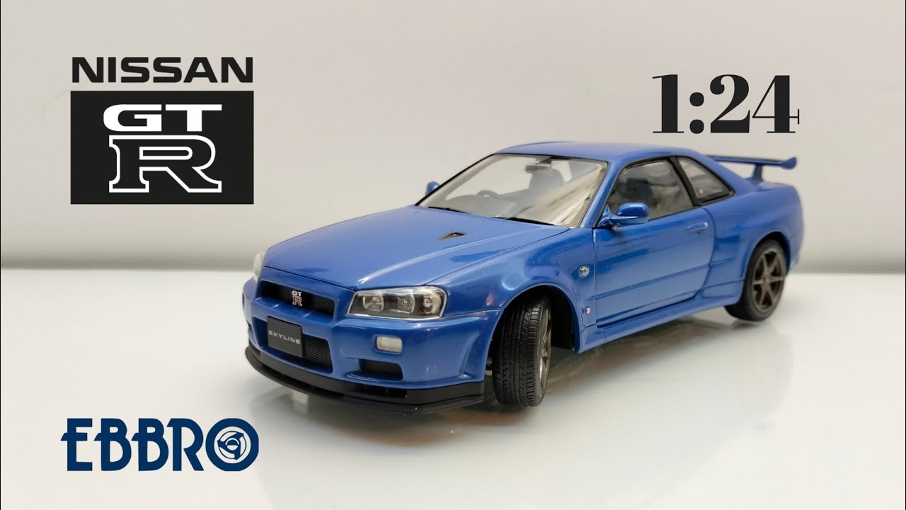 Nissan Skyline GT-R (R34) V-Spec 2 Review 1:24 Ebbro - YouTube