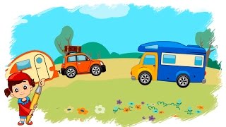 Мультик - раскраска. Учим цвета и машинки для путе...