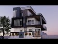Walkthrough of exterior design south facing triplex residential building srnrarchitects