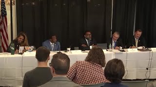 Henrico supervisor Roscoe Cooper speaks during the Henrico/Hanover water meeting