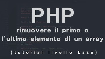 PHP come rimuovere il primo o l
