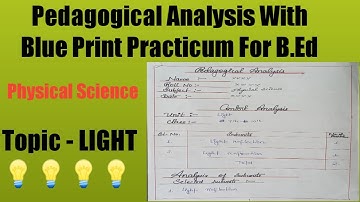 Pedagogical Analysis Practicum With Blue Print Content Analysis Subject Physical Science (Light) 💥💥☀