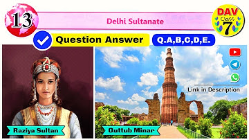 🏴Delhi Sultanate | Dav Class 7 Sst Chapter 13 Question Answer | Dav Public School | Rishu Singh