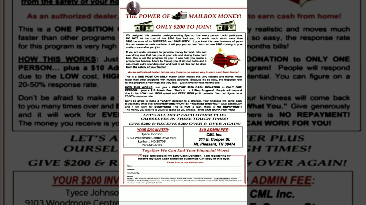 THE POWER OF MAILBOX MONEY FLYER REVIEW PLUS MAY TEAM BONUS WHEN YOU JOIN $200 LEVEL