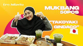 MUKBANG 50pcs TAKOYAKI GINDACO | Japanese Street Food