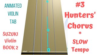 Video thumbnail of "🏹🐴😲🐎🔥 HUNTERS' CHORUS. Suzuki Violin Book 2-3. SLOW. Tutorial Play Along. Violin TAB🎻🔢. 🎸 Hero for 🎻"