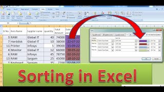 MS Excel - Data Sorting on Table in Bengali || Color Sorting || Multiple column sorting