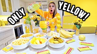 I only ate YELLOW food for 24 HOURS Challenge!