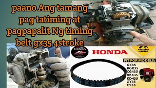 Paano mag timing Ng grass cutterat pag palit Ng timing belt sa gx35 4stroke