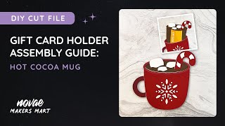 DIY Holiday Gift Card Holder Template SVG | Hot Cocoa Gift Card Holder SVG Cut File
