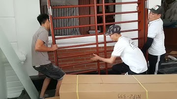 Lắp đặt Cửa thép vân gỗ 4 cánh và cửa sổ cho khách tại Bắc Ninh