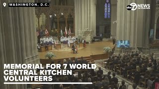 Memorial service for World Central Kitchen volunteers killed in the Gaza Strip