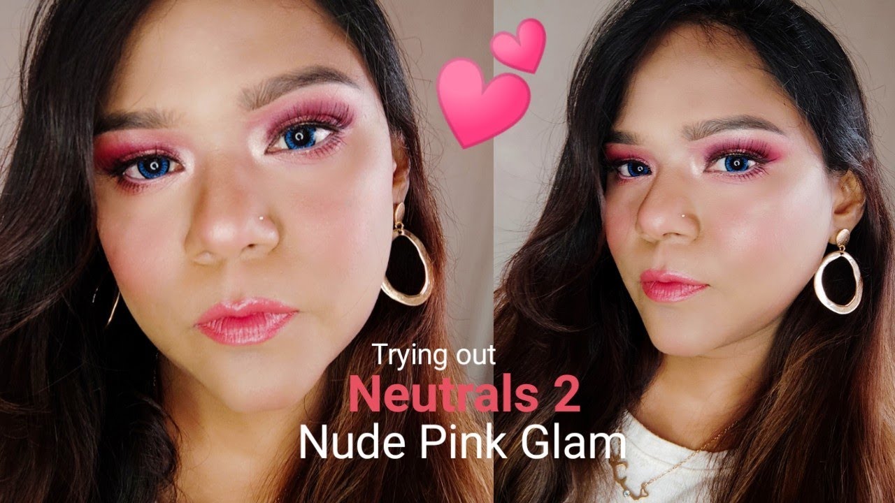 Nude Pink Glam // Trying out Revolution Newtrals 2 // Blue lense for the first time