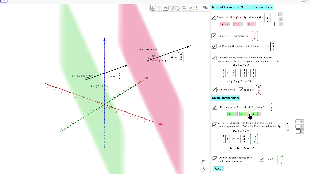 Normal Form of a Plane