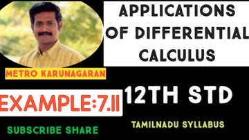 12th Std Maths Example 7.11 Find the Equations of tangent and normal to curve y= x^2+3x-2 at (1,2)