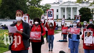 Nurses fight for protective gear in front of White House