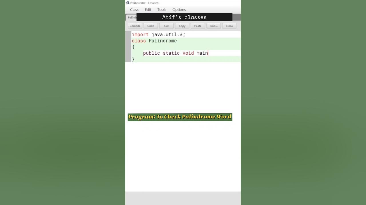Palindrome Word Program #bluej #java#codingpatterns #code#coding # ...