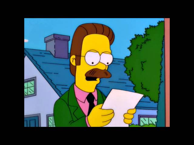 Homer shows Flanders a mathematical proof that God doesn't exist