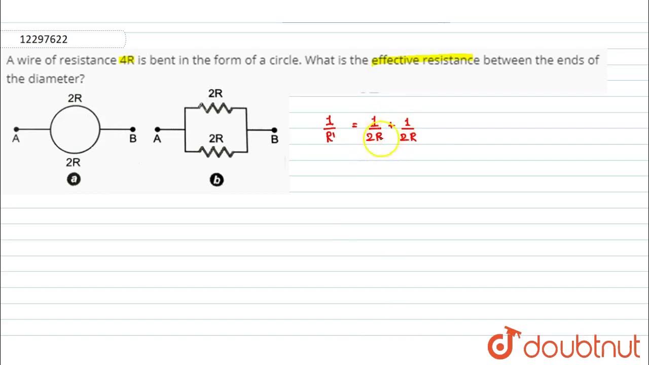 A wire of resistance 4R is bent in the form of a circle. What is the