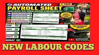 How to make payroll in Excel for new HR Professionals  AUTOMATED PAYROLL SHEETas per New LabourCode 