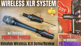 WIRELESS XLR System w/ PHANTOM POWER! Kimafun XLR Wireless Review/Demo