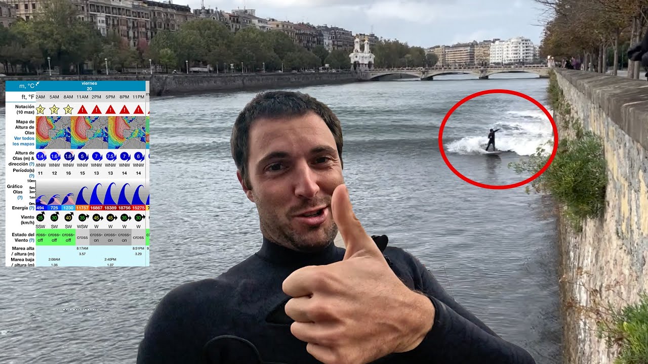 SURFEANDO el RIO DE SAN SEBASTIAN gracias al TEMPORAL