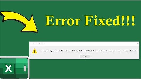 Password You Supplied Is Not Correct Excel Error? Fix It Now! | Excel Tech & Tricks