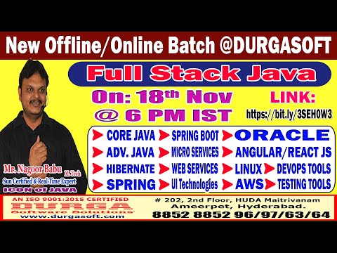 Full Stack Java Offline/Online Training @ DURGASOFT