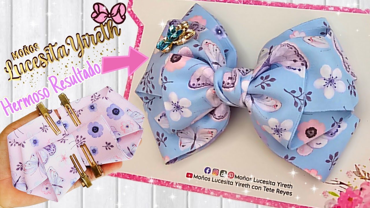 Nuevo Modelo con listón de 3.8 🎀amaras el resultado!!!#tutorial#hairbows#facil#lazos #laços#moños