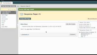 Blackboard 9: Adding Wiki Pages
