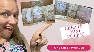 Create Mini Folio Using One Sheet 12 x 12  One Page Wonder  Using Tim Holtz Papers  Easy Tutorial