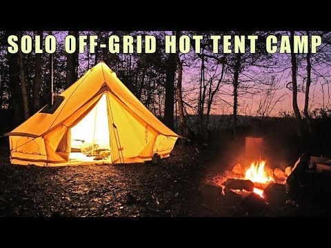 2-nights-solo-camping---winter-in-a-hot-tent