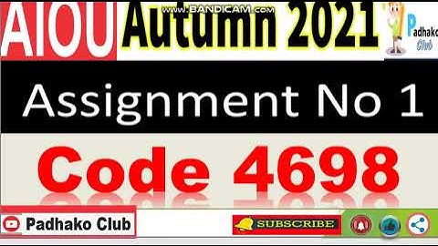 ⏩ AIOU Code 4698 Solved Assignment No.1 Autumn 2021 || Level: MSc sociology