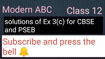 Class 12th mathematics modern ABC solutions of Ex 3 (c) for CBSE and PSEB